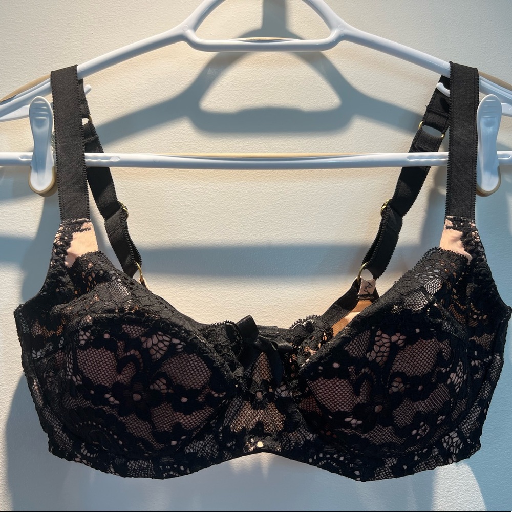 Agent Provocateur Black and Nude Lace Bra